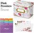 Jot & Mark Recipe Card Complete Gift Box | Decorative Pink Peonies Recipe Tin Box