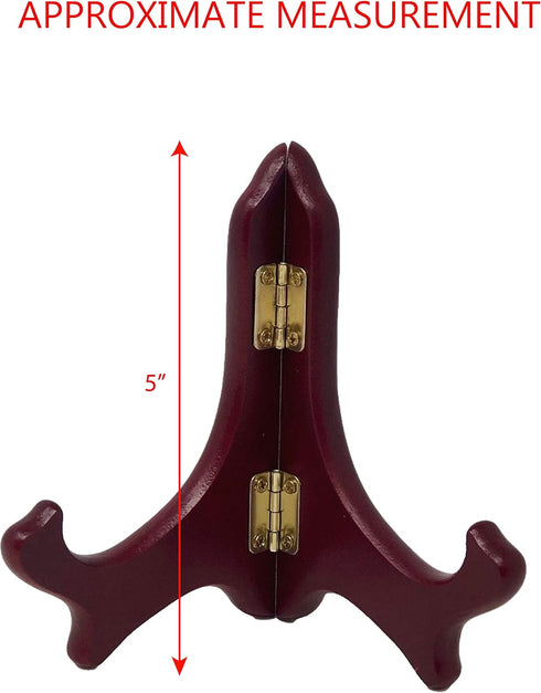 Folding Mahogany Wood Easels, Premium Quality Display Stands, Small Book Holder, Pack of 3 Pieces, 5"H