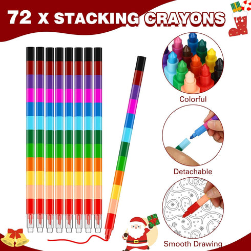 144 Fulmoon Pcs Christmas Coloring Books Bulk with Crayons Christmas Tree Santa Claus Reindeer Snowman Xmas Mini
