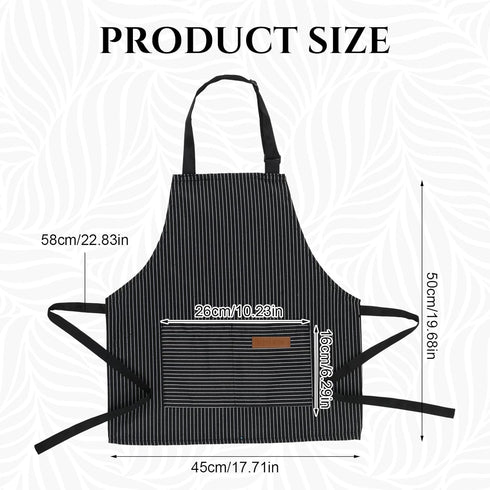 Stripes Kids Cooking Apron, Adjustable Kids Apron with 2 Pockets for Boys and Girls