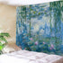 Monet Tapestry Water Lilies Flowers Wall Hanging Art, Home Decor for Living Room Bedroom, 60 x 40 Inches