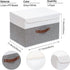 Yawinhe 43 Quart Storage Bins with Lids - Washable Storage Cube Baskets Container Organizers, 3-Pack, White/Grey
