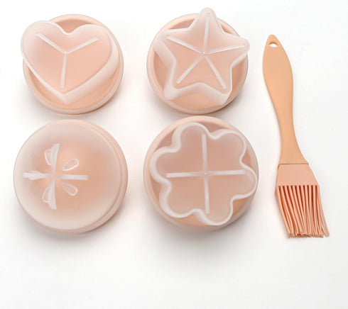 Cute Set of 4 Egg Cooking Pods Mold - Pink Microwave and Stovetop Hard Boiled, Soft Boiled Holder Cups