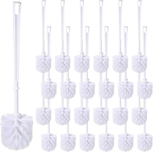 Mimorou 25 Pcs White Toilet Brush, Bathroom Toilet Bowl Brush, Soft Bristle