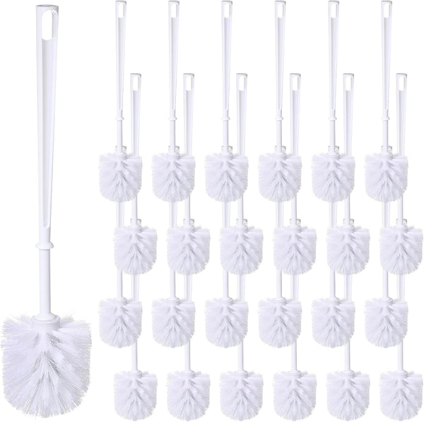 Mimorou 25 Pcs White Toilet Brush, Bathroom Toilet Bowl Brush, Soft Bristle