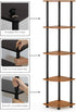 5-Tier Furinno TURN-N-TUBE Corner Shelf, Corner Bookshelf, Open Storage Shelves, for Organization and Storage, Living