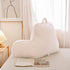 Holawakaka Large Faux Fur Bed Rest Pillow with Arms, Rabbit Fur Reading Pillows Perfect for Adults Men Women, Arm
