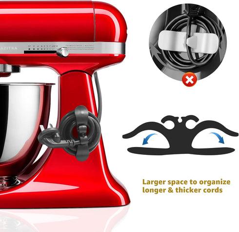 Sliding Mat for KitchenAid 4.5-5 Qt Stand Mixer with 1Pc Cord Organizer and 3Pcs Attachment Holder (Brown)
