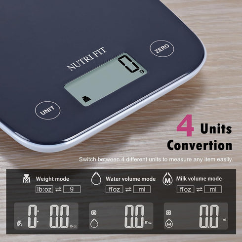 NUTRI FIT Digital Food Scale - 11lb Kitchen Scale with 0.1oz/1g Precision, LCD Display, Tare Function for Cooking