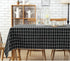 Bringsine Classic Rectangular Cotton Linen Table Cloth, Black Check Vintage Dinner Picnic Deco (36 X 36 Inch)