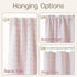2 Lino Rosa Pink Blackout Curtains for Bedroom Nursery Panels,Sheer White Overlay Pom Pom Floral Ruffle Cute Coquette
