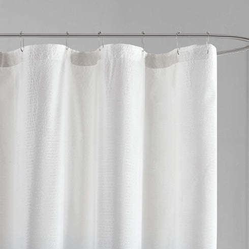 Madison Park Ara Shower Curtain, Modern Bathroom Decor, Seersucker Design Ombre Print, Fabric Privacy Screen, Machine