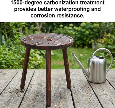 3-Pack 6-12 Inch Amdermi Wood Plant Stands Indoor, Single Plant Stand for Pots, Mid-Century Modern Plant Stool, Tall