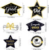 Black and Gold Graduation Decorations Set of 24, Class of 2025 Table Decor, Congrats Grad Party Supplies