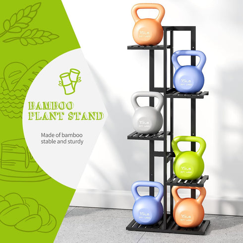 6 BMOSU Bamboo Plant Stand for Indoor Outdoor Plants Corner Tall Plant Shelf Potted Holder Shelf Plant Rack Holder
