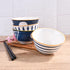 Japanese Rice Bowl Set, 4 Ceramic Sushi Bowls for Soup & Oats