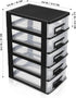 SAFIGLE 5 Drawer Mini Plastic Storage Organizer, Space Saving Bins with Drawers for Crafts, Tools, Stationary