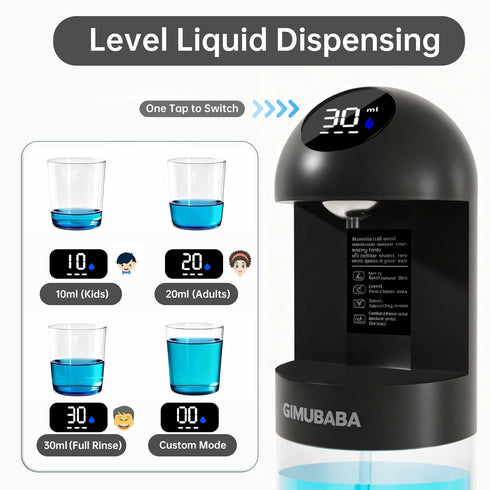 4 Sets 28.3 Oz Container,2 Upgraded Automatic Mouthwash Dispenser with Dispensing Levels for Bathroom-GIMUBABA Smart