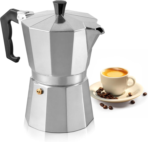 Mixpresso 3 Cup Moka Pot Cuban Coffee Maker for Gas, Electric Stove Top, Classic Italian Espresso Maker, 5 Oz