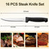 Pleafind 16-Pcs Steak Knives, 8.5 Inch Serrated Knives, Stainless Steel Steak Knives, Meat Knife for Table, Elegant Black Steak Knife Set for Home, Kitchen, Restaurant, Dishwasher Safe Steak Knives by Pleafind