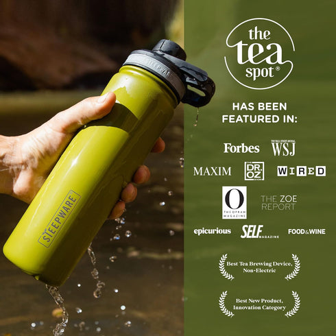 22oz, The Tea Spot Steepware Tea Tumbler and Thermos, Tea Bottle with tea infuser for loose leaf tea or iced coffee
