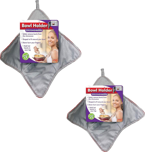 Jokari Microwavable Bowl Holder, 2-Pack, Reversible Hot Pad Cozy for Safe Microwave Use