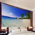 Racunbula Ocean Beach Tapestry Wall Hanging, Tropic Paradise Beach Tapestry, Palm Tree Wall Art