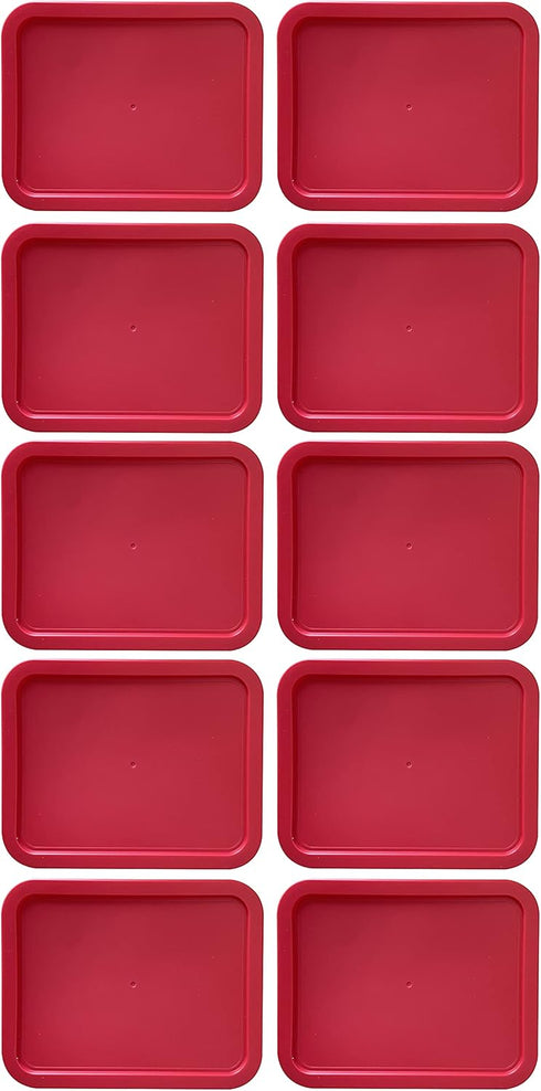 Replacement Lid for Pyrex Plastic Red Cover, 3 Cup Bowl Dish Rectangle 7210-PC (10-Pack)