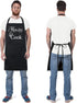 Xornis 100% Cotton Funny Apron with 2 Pockets - Adjustable Bib Black Apron for Men Women BBQ Grilling Gifts Cooking
