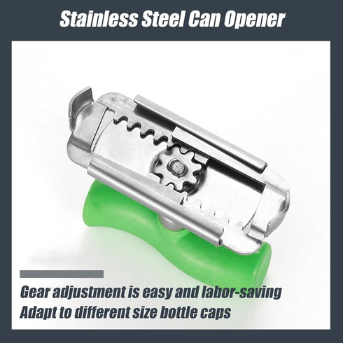 Jar Opener for Weak Hands, Adjustable Stainless Steel Can Opener for Seniors, Hassle-Free Lid Opener (Green)