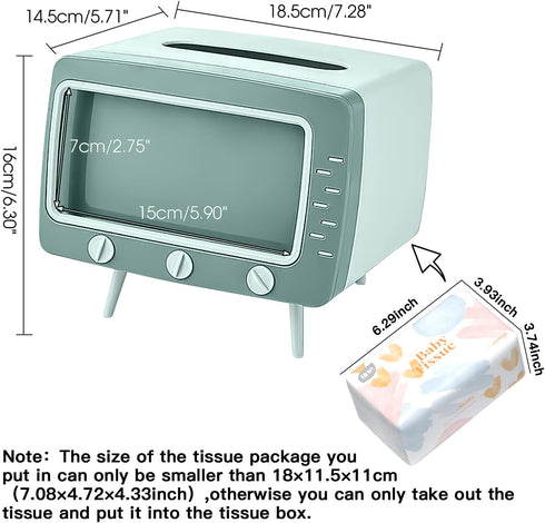 SGVAHY Retro TV Tissue Box Holder - Cute and Practical Cover, Cell Phone Holder for Bathroom, Kitchen, Bedroom (TV