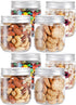 Fasmov 25 Pack 8 Ounce Clear Plastic Jars with Screw On Lids, Round Empty Containers for Kitchen Storage