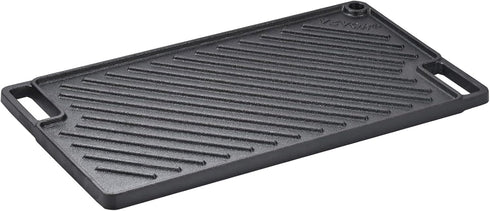 VEVOR Reversible Grill/Griddle, 17x10'' Pre-Seasoned Cast Iron Griddle Pan for BBQ, Gas Grill, Non-Stick Cookware.