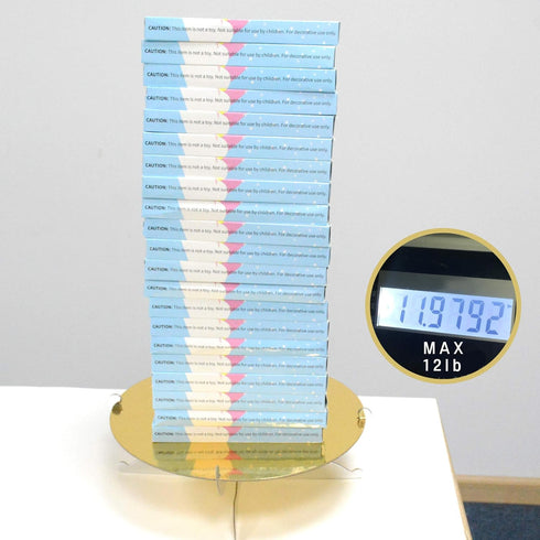 FRIDAY NIGHT 1-Tier Gold Round Cardboard Cupcake Stand - Mini Cake Dessert Holder, Reusable Birthday Wedding