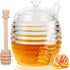 8 oz 2 Set, Loscarol Honey Jar with Dipper and Lid, Glass Honey Pot Dispenser with Dippers Sticks Honey Containers