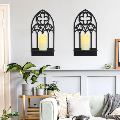 2 3) OYEFLY Pcs Gothic Sconces Wall Decor,Black Goth Decor Arched Church Wall (Style