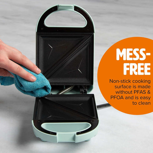 Tasty Mini Sandwich Maker, Makes Sandwiches, Paninis, Grilled Cheese, 600W, Aqua