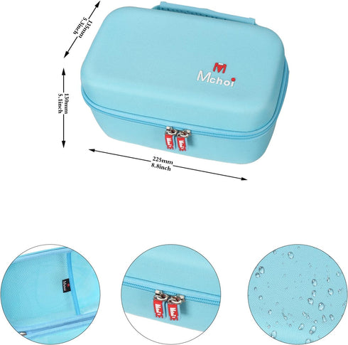 Mchoi Hard Case for Oliso M3Pro/M2 Mini Project Steam Iron, Travel Organizer Holders with Mesh Pocket, Case Only, Blue