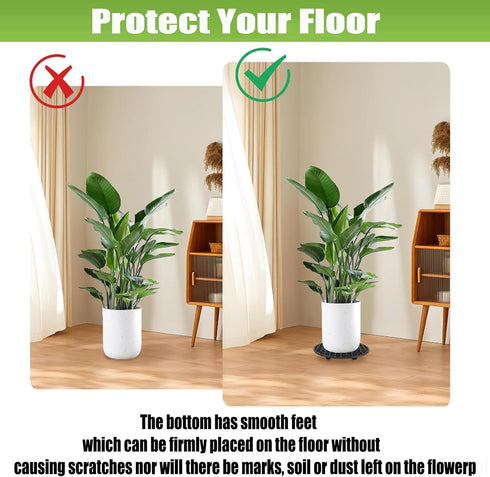 6 12 Inch QTLCOHD Pcs Pot Elevators for Plants, Black Plant Level Pot Elevator Plastic Plant Stand for Indoor Outdoor
