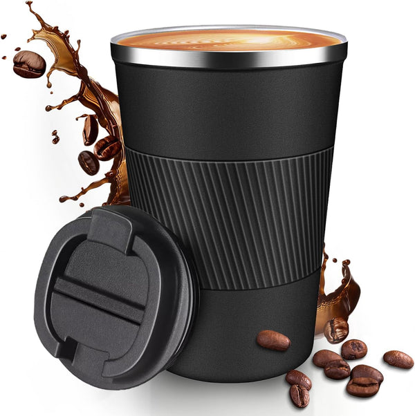 Baodaadan 12OZ Travel Coffee Mug Insulated Coffee Cup with Spill Leak Proof Lid,
