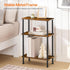 3-Tier BF246BZ01N1 HOOBRO Narrow Side Table, Slim End Table No Tools Needed, Twist-On Assembly, Skinny Nightstand Sofa
