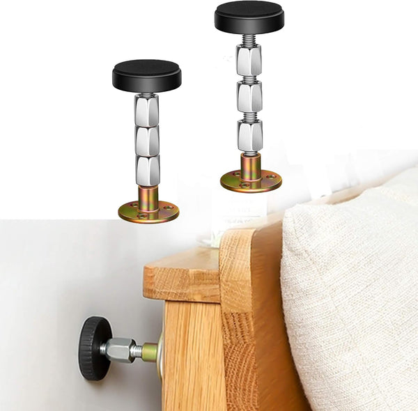 Krisler Adjustable Threaded Bed Frame Anti-Shake Tool, Headboard Stoppers, Easy Install (30-112mm)