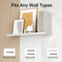 16") Floating Shelf for Wall, Off Center Metal Shelf for Decor, Modern Wall Shelf for Storage with Lip, Hanging Shelf