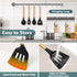 TeamFar Cooking Utensils Set of 7, Silicone Kitchen Tools with Wooden Handles, Heatproof for Non-stick Cookware
