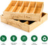 2 Pack Lyellfe K Cup Holder for Drawers, Bamboo Tea Bag Organizer with Adjustable Dividers, Silverware Utensil Flatware
