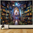 Heynvioo Mysterious Bookshelf Tapestry Galaxy Space Library Tapestry Fantasy Landscape Vintage Aesthetic