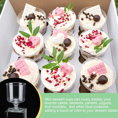 400 Nuenen Pcs Mini Dessert Cups with Spoons Clear Plastic Small Yogurt Parfait Cups Disposable Tumbler Cups Appetizer