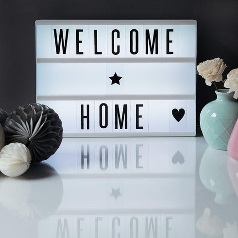 kwmobile A4 Size Cinema Light Box Letters, 105 Pieces Black Replacement Letters for Signs