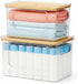 2-Pack Trash Bag Holder,Trash Bag Dispenser with Bamboo Lid, Stackable Acrylic Garbage
