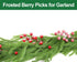 Feitore 30 Pack 8.9" Snow Frosted Red Berry Stems Holly Frosted Berry Picks Snowy Artificial Red Berries for Christmas